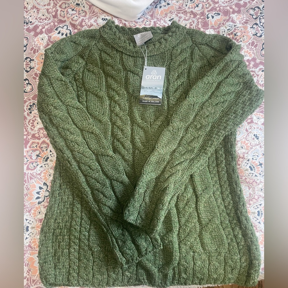 Green Cable Knit Sweater